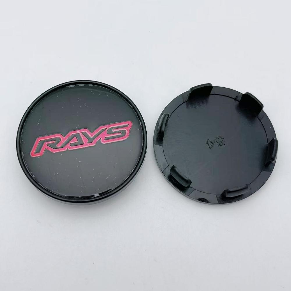 4pcs 54mm Car Wheel Center Caps With RAYS Logo Emblem Wheel Centre Cover Auto Rims Dust Cover Hubcaps Car Styling Accessories