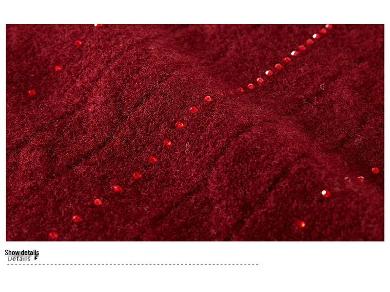 Luxuriöser Wollpullover für Frauen mittleren Alters und ältere Frauen – Dick, Ganzkörper, Halboher Kragen, Perfekt für Herbst und Winter.