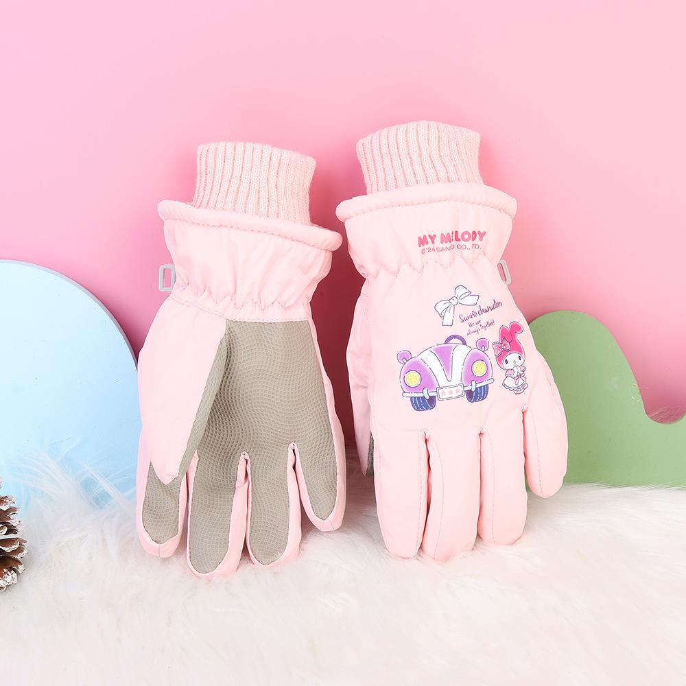 Children's Winter Ski Gloves: Thick, Cold-Proof, Waterproof, Windproof, Non-Slip, Warm Cotton for Ages 3-17.
