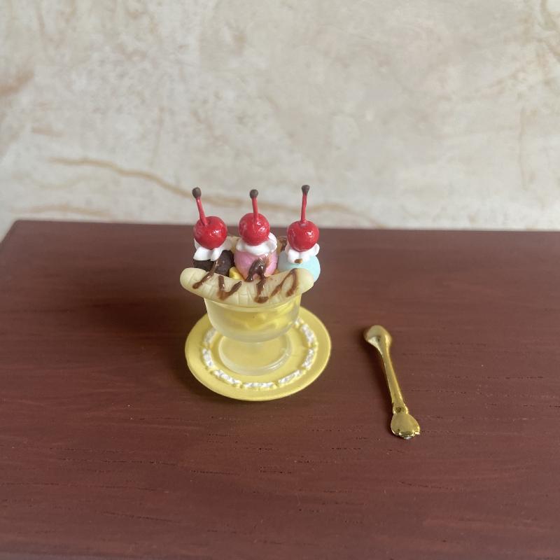 1 Stück 1:12 1:6 Mini-Puppenhaus Mini-Banane Buffy Eisbecher Rollenspiel Küche Für Kinder Spielzeugzubehör
