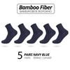5 Pairs Bamboo Fiber Men's Socks Classic Business Crew Socks Spring Autumn Casual Comfortable Breathable Compression Bamboo Sox