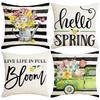 Warm Home Soft Furnishing Sofa Pillows Spring Plants Flowers Bay Window Cushions Office Seat Linen Pillows