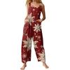 Womens Casual Overalls Jumpsuits Adjustable Straps Sleeveless Print Comfy Rompers With Pocket