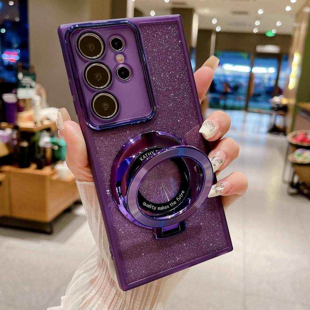 For Samsung Galaxy S24 Ultra Bling Ring Holder TPU Case Magnetic TPU Case For Galaxy S24 S23 FE S22 S21 Ultra