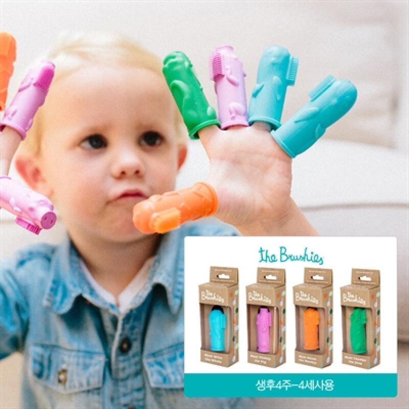 Finger Puppet Toothbrush Single Design Selection_Toothbrush for Toddlers and Babies Whale Willa (Blue)