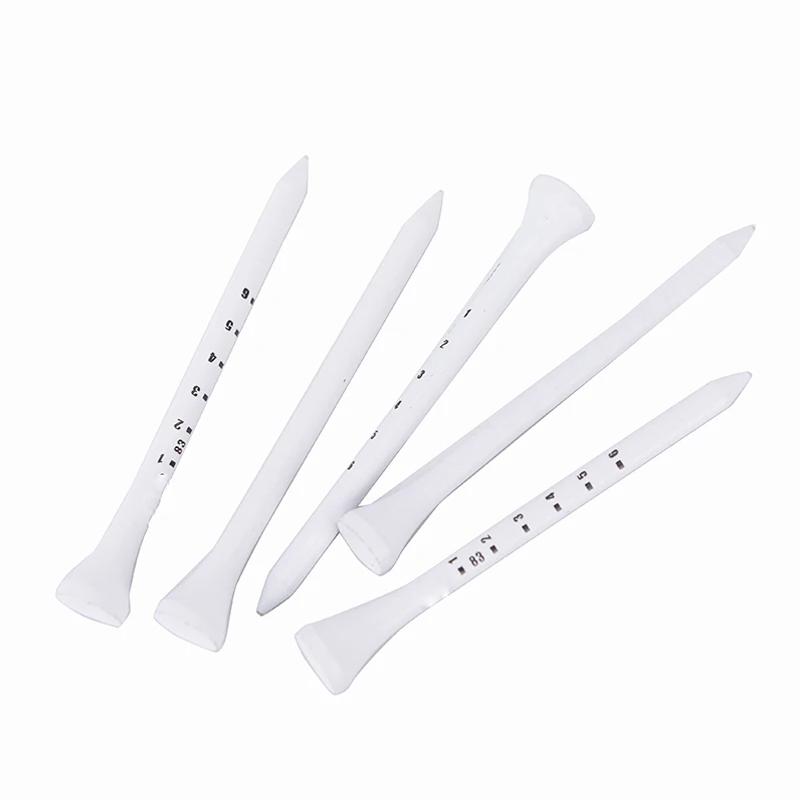 50PCS Professional Golf 83mm White Wooden Tee Striped Digital Scale Accesories Training Aids
