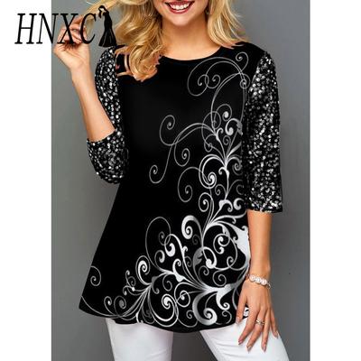 Γυναικεία μόδα Casual καλοκαιρινές μπλούζες και πουκάμισα με λαιμόκοψη