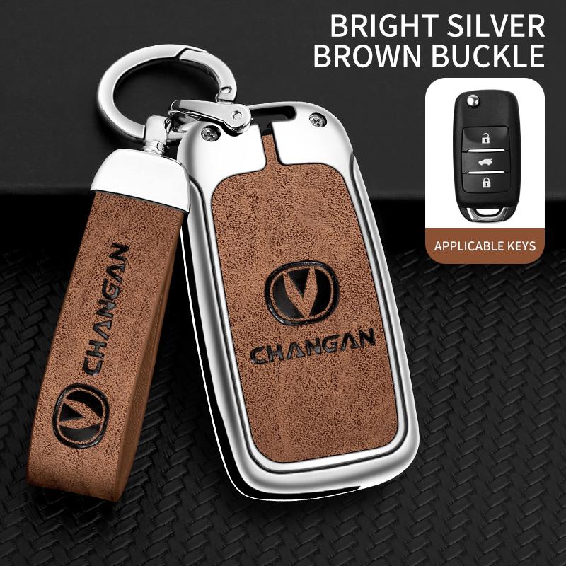 Zinc Alloy Leather Car Key Case Changan Cs55 Cs75 Cx70 Eado Cx20 Alsvin Cs15Ev Cs35 Plus Cs15 Cs95 Raeton Keychain Car Key Case