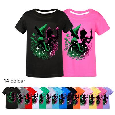 Kids Girls Witch Print Casual Short Sleeves T-Shirt