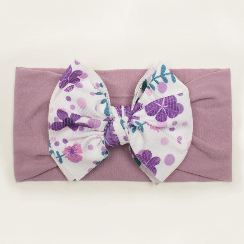 New twill print bow children's headband, summer thin solid color baby hair accessories, girls headscarf