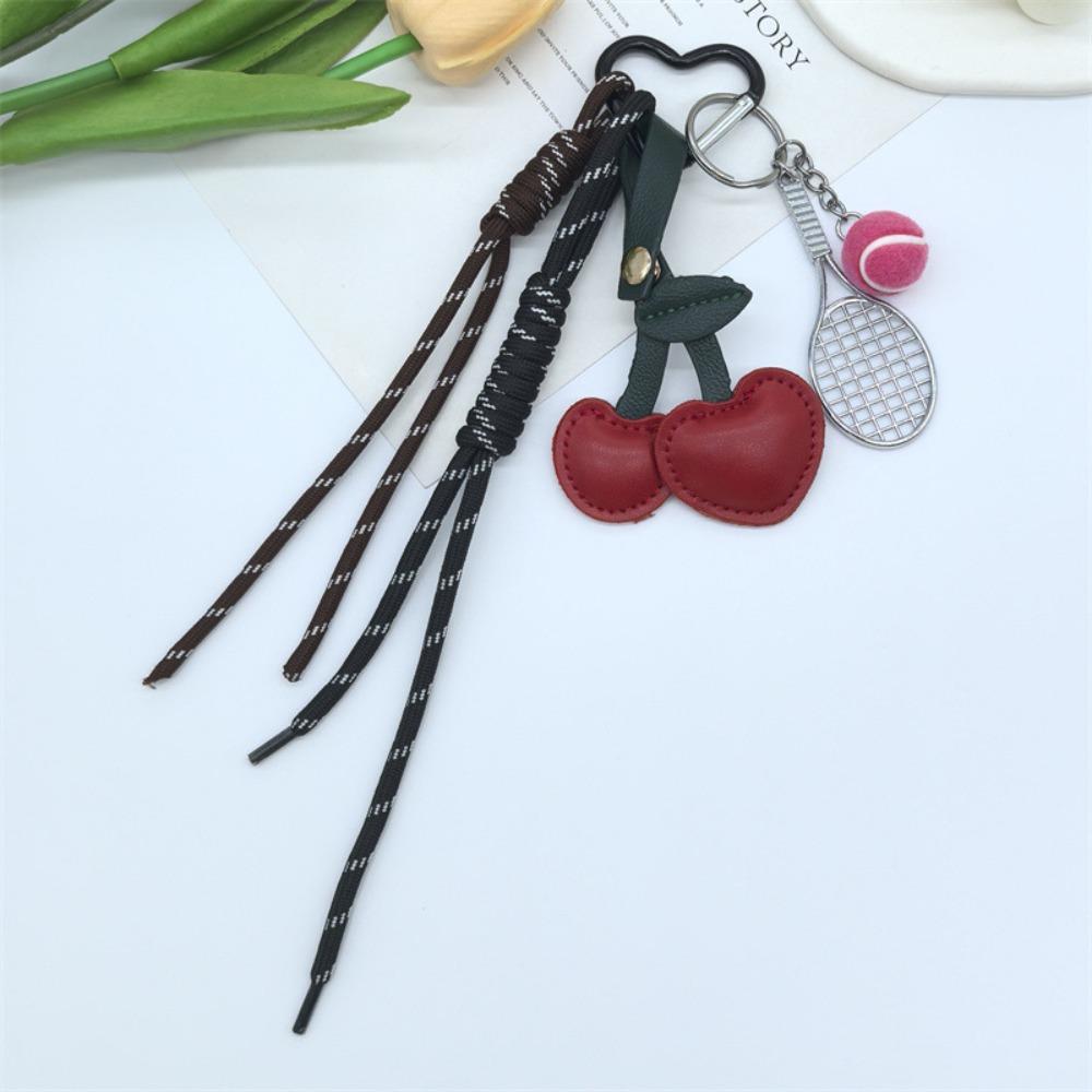 Girl Heart Braided Rope Keychain Hand-Woven Tennis Racket Key Chain  Bag Accessories
