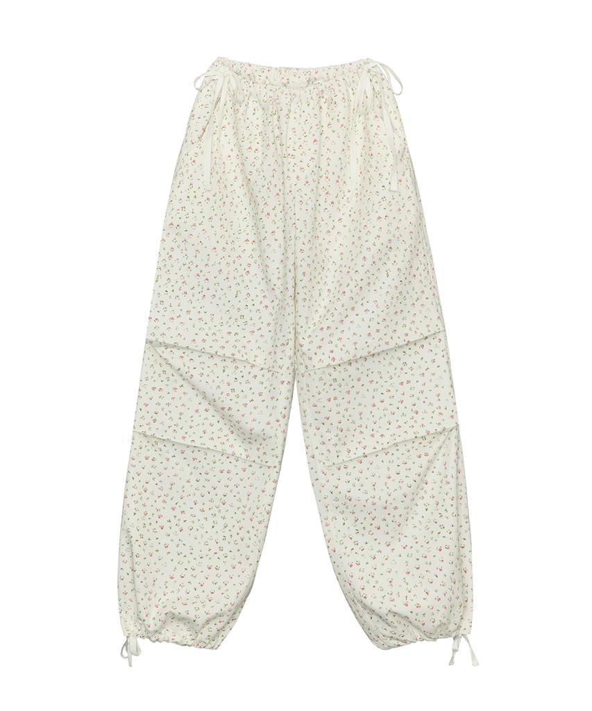 Isjabaibeu Flower Garden Banding Pants - Ivory