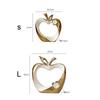 Golden Hollow Apple Miniatures Sculptures Ceramic Handicrafts Figurines Decoration Crafts Office Home Decoration Accessories
