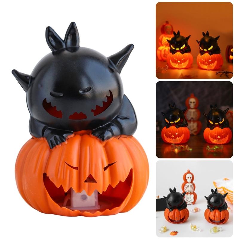 Jacks O Lanterns Light up Halloween Pumpkin Decors Halloween Party Decorations with LED Light for Desk Table Decors