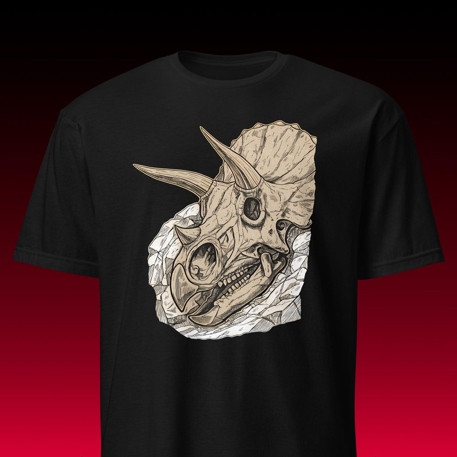 Triceratops Skull | Graphic Tee | Dark Academia Paleontology 2XL