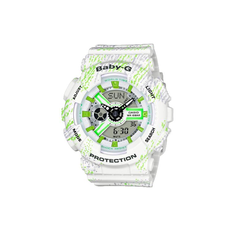 CASIO Women s BABY-G Green Watch BA-110TX-7A BA-110TX-7A White Green Watch Dial
