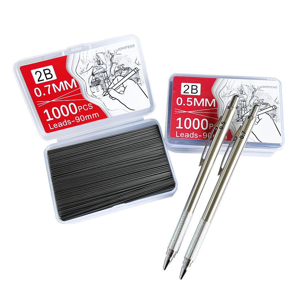 1000/250 Pieces Lead Refills,0.5/0.7/0.9/1.3/2.0 Mm HB,Break Resistant Mechanical Pencil Refills Office School Supplies