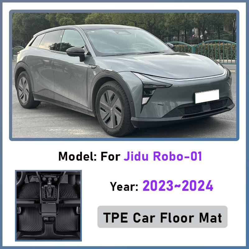 LHD Car Floor Mat For Jidu Robo-01 Ji Yue 01 2023~2024 Protective Pad TPE Rug Foot Pads Dust-proof Mats Cars Auto Accessories