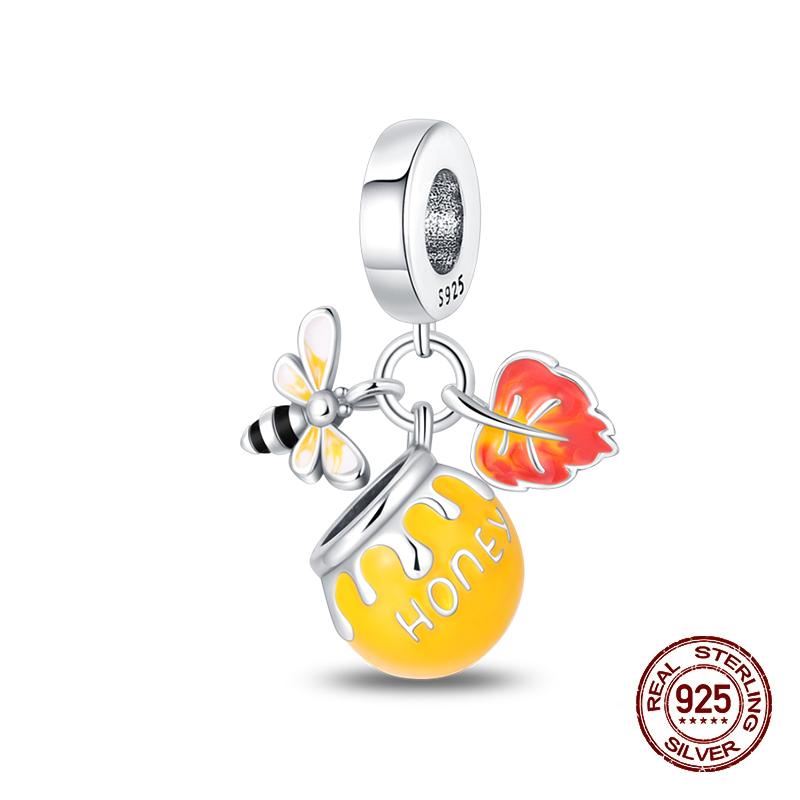 Autumn New Copper Brown Maple Leaf Pumpkin Bee Charms Bead Fit 3Mmoriginal Bracelets Diy Jewelry Warm Gift