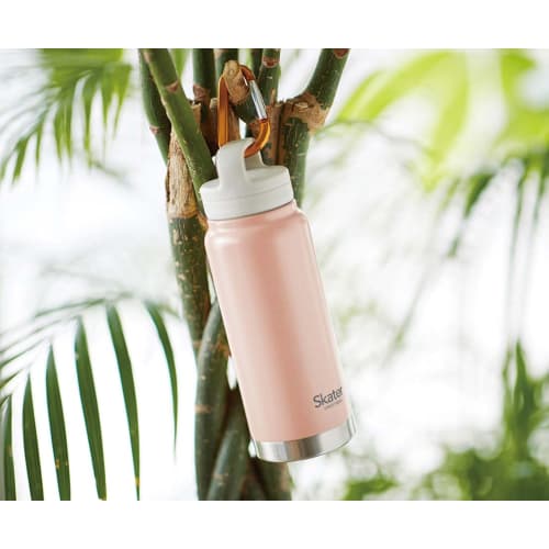 Skater Thermal/Cold Stainless Steel Mug Bottle 500ml with Screw Handle Dull Pink STSC4-A
