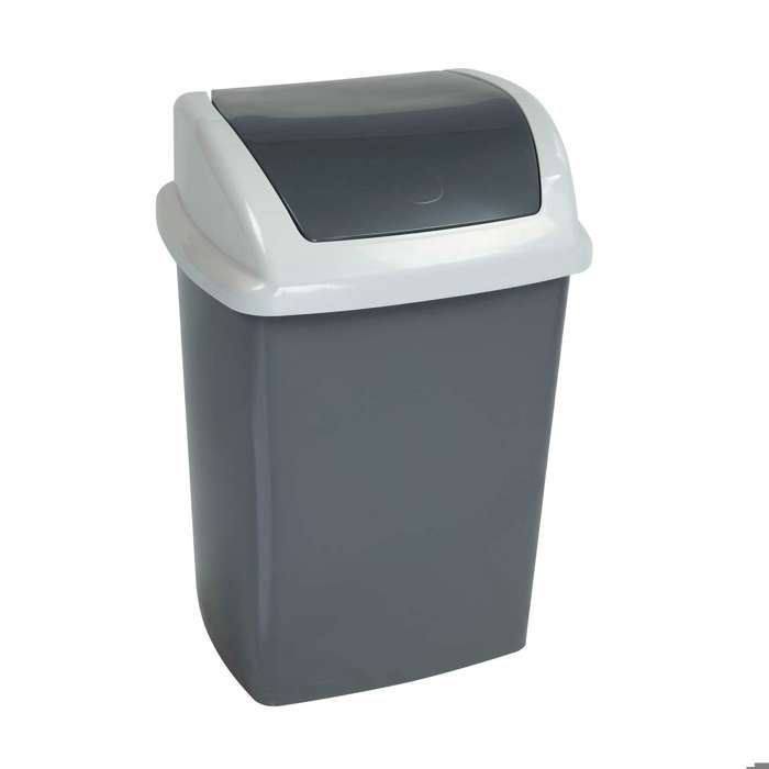 MAUL Poubelle MAULswing 10 l Plastique 25 x 20 x 37 cm gris foncé