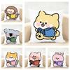 Small Animal Cartoon Happy Sports Cushion Cover Linen Pillowcase Soft  for Sofa Bed Home Room Decor