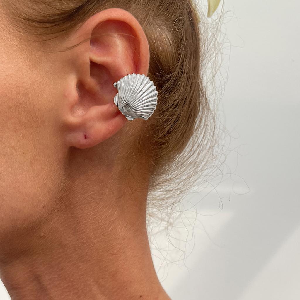 Ingemark 1pz Semplice Orecchino a Clip a Forma di Stella Marina Fiore per Orecchio da Donna Non Perforante Falso Cartilagine Luna Capesante Gioielli Regalo