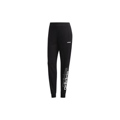 Favorites Knit Pants Letter Print Elastic Waist Cuffed Casual Pants Women Pants Black FM6189