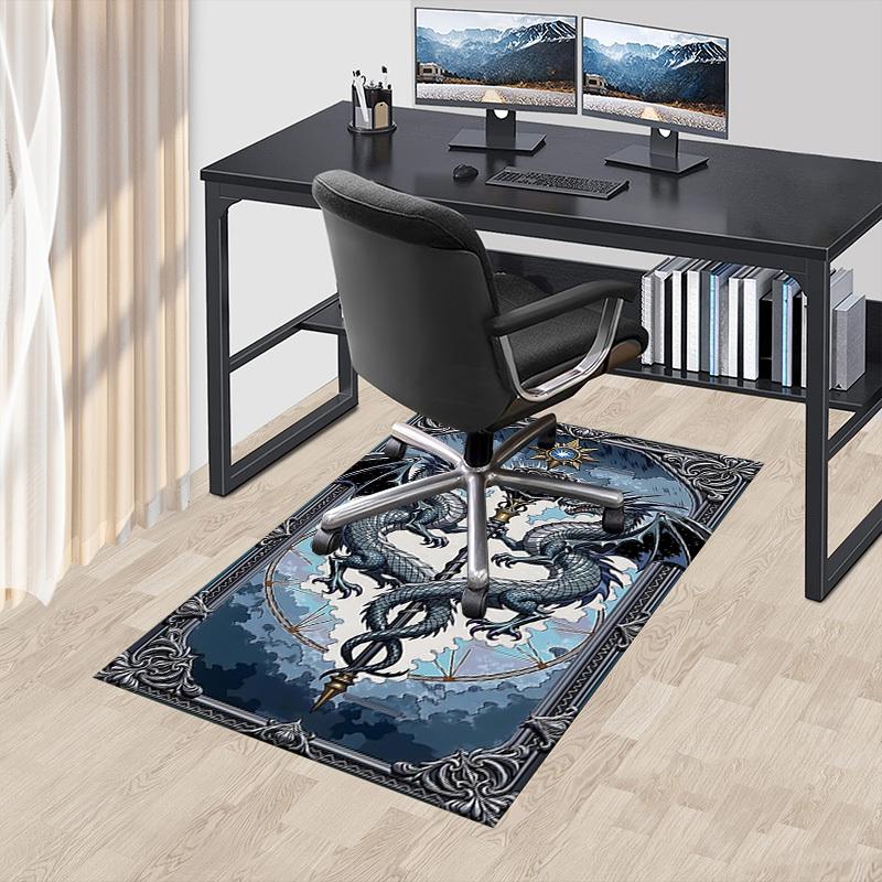 1PC Dragon Rose Anti-slip carpet, suitable for Office, bedroomand playrooms. It can also be used as a sofa footrest cover-R55