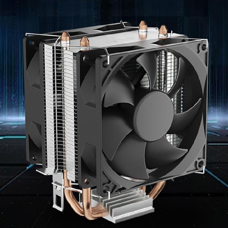 CPU Air Cooling Fan 12V 4Pin 2 Heat Pipe PC Processor CPU Fan Aluminum Copper Heatsink for LGA 775 1700 1851 115X 1200