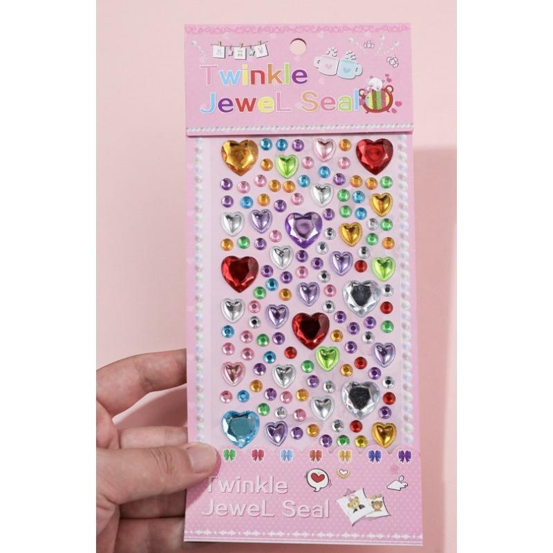 Large Love Diamond Sticker Ins 3D Korean Diamond Decorative Handbook Sticker