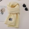 Korean atmosphere puppy embroidery including wool scarf women's new winter warm knitted wool adult scarf