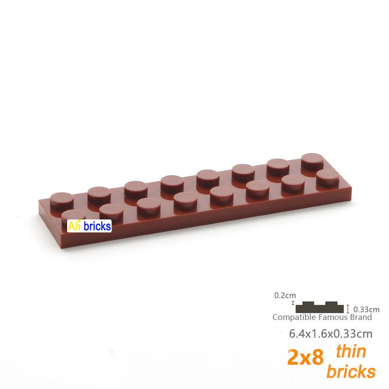 80pcs Bulk Building Blocks Thin Figures Bricks 2x8 Dots 13Color Educational Creative Size Compatible With 3034 Toys for Children
