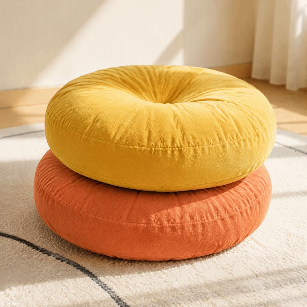 Soft Round Floor Pillow Thick Cushion Pad Supportive Meditation Pillow Zen Home Decor