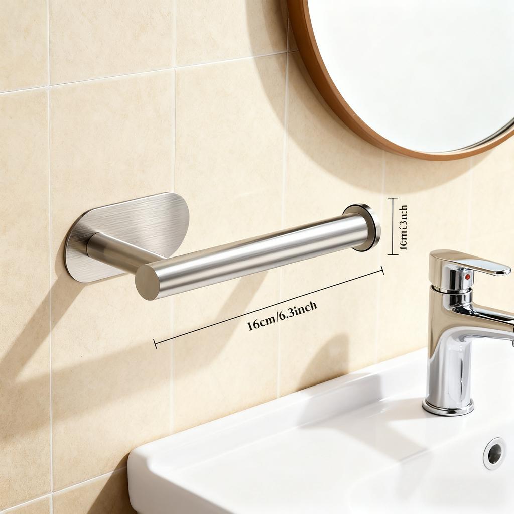 Werkzeuglose Installation Edelstahl Toilettenpapierhalter Starke Klebemontage Wasserdichter Badezimmer-Organizer Platzsparendes Design