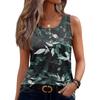 Ärmelloses Tanktop mit Blumenmuster für Damen, lässig, Rundhalsausschnitt, lockere Passform, leichtes Sommerhemd-Blusentop