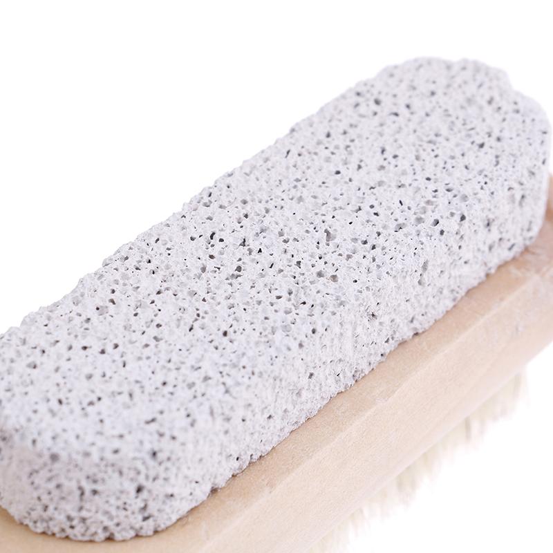 1 Pcs Foot Care Bristle Scrub Brush Wooden Handle Pumice Stone Remove Dead Skin