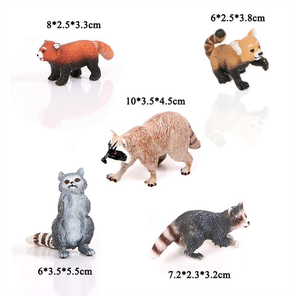 Deer Lion Raccoon Miniature Figurines Animals Models Simulation Animals Animals Action Figures