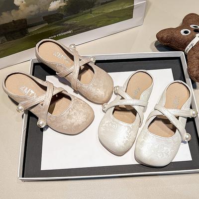 Scarpe Ragazza Versatili alla Moda Estate Nuove Pantofole Bambini Suola Morbida Stile Antico Sandali Bambina Comode Antiscivolo Scarpa in Pelle Bambino