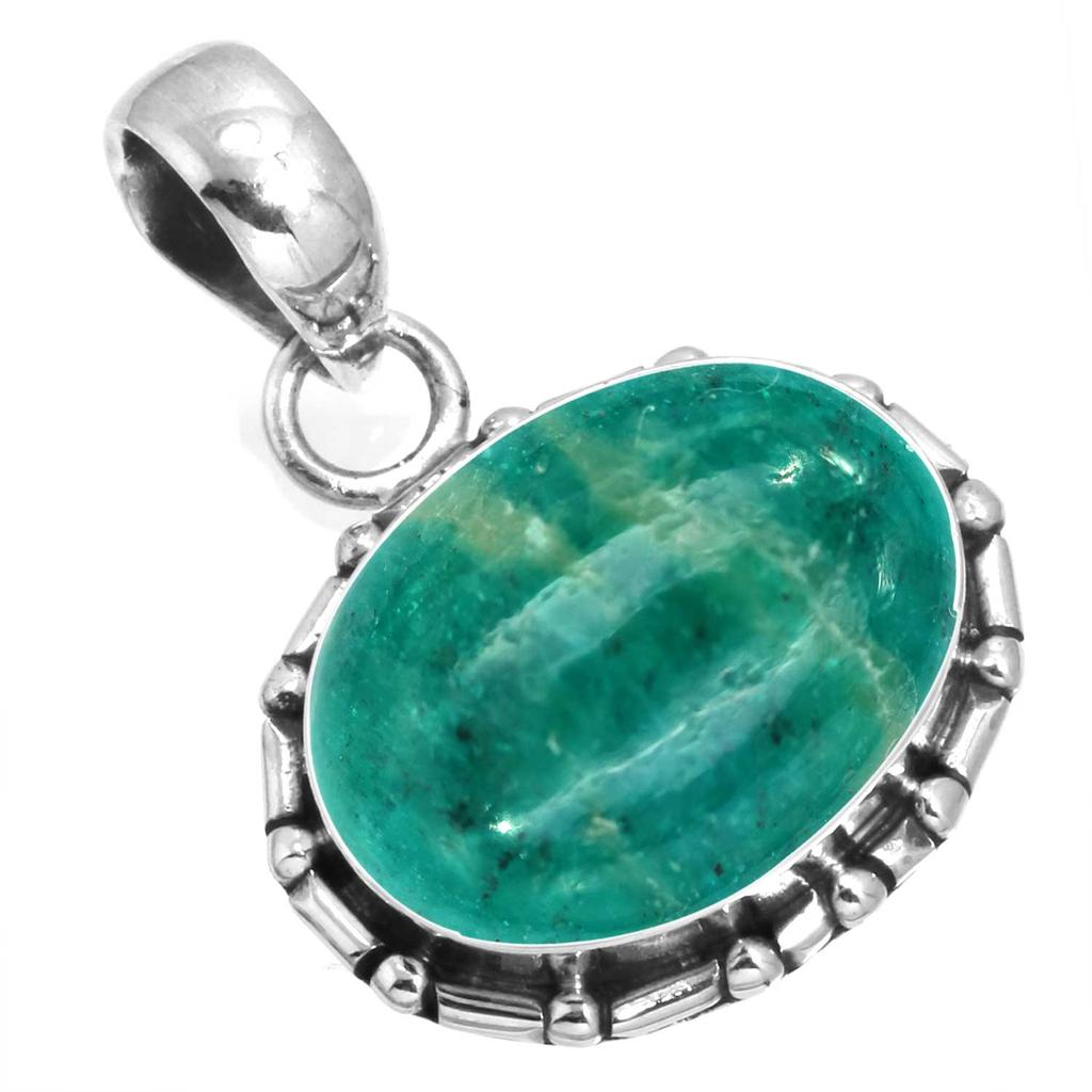 Přívěsek ze stříbra ryzosti 925 Dámský Drahokam Ručně vyráběné šperky Vánoční dárek Amazonit Angelit Modrý opál Botswanský achát Mohavský azurit Chrysokola