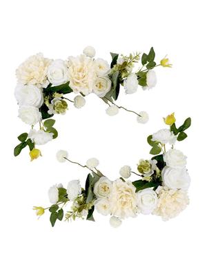 2 τμχ Flower Swags για γαμήλια καμάρα Γωνιακή λουλουδένια σύνθεση Ψεύτικα τριαντάφυλλα Combo Silk Peony Floral Swags για διακοσμήσεις με καμάρες γάμου