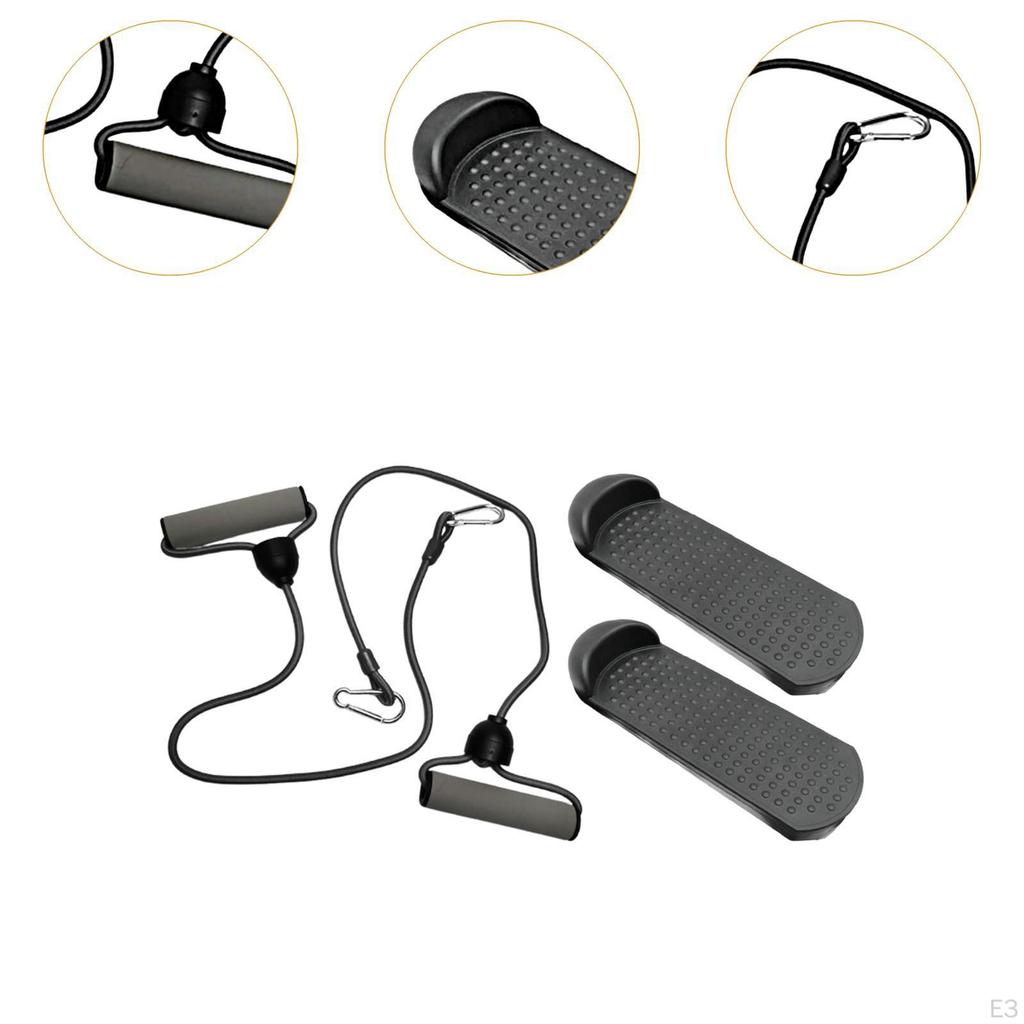 2 Pieces Stair Stepper Pedals Elliptical Machine Foot Accessories with Pull Ropes for Gym