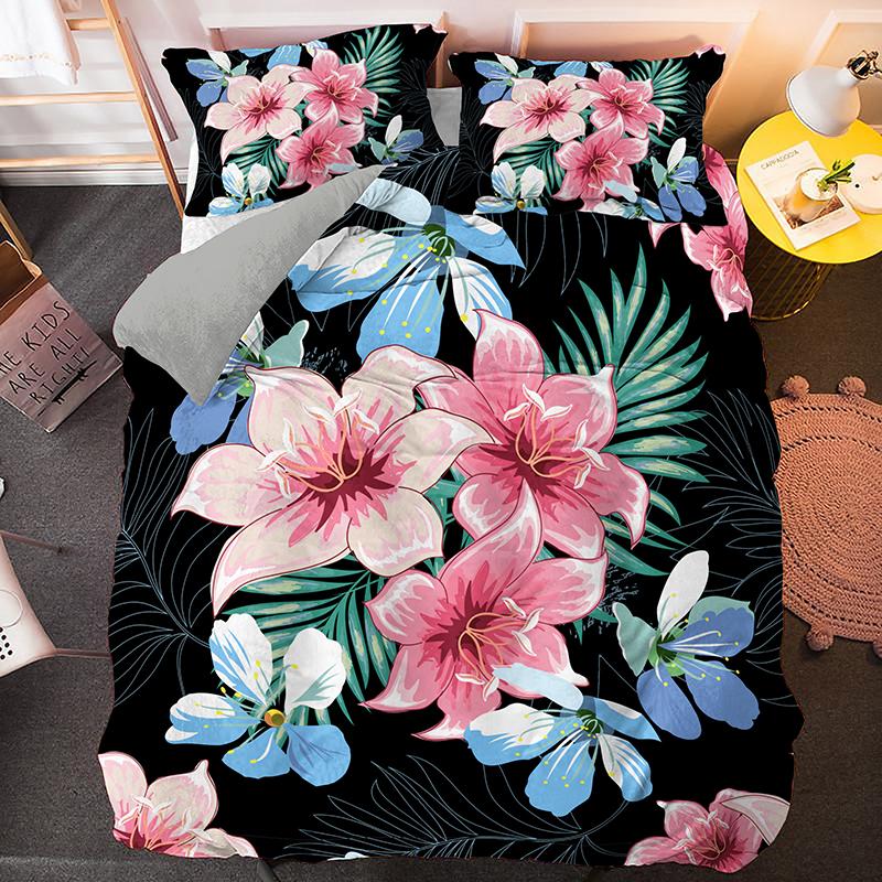 Цветочный узор пододеяльник комплект наволочек постельное белье комплекты Twin/Queen/King — фото 16