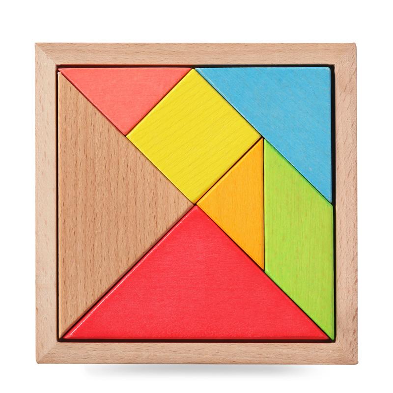 Educational Wooden 3D Puzzle Kid s Jigsaw Tangram DIY Geometric Cartoon Toy for Toddlers and Children