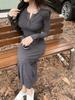 French Temperament Knitted Sweater Dress Women's Autumn and Winter New Coat with Bottom and Slim Skirt
