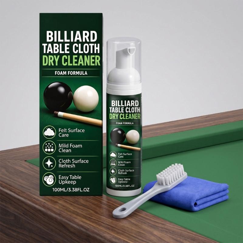 Cloth Cleaner Set for Billiard Table Cleaning, Pool Table Care with Brush and Towel for Regular Home Table Cleaning Use for Personal Cloth Care