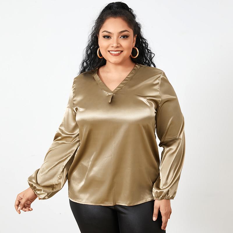 Fashion Imitation Satin OL Shirts 