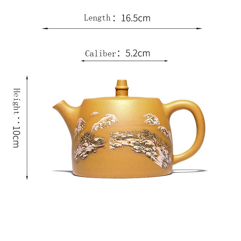 

500 мл Исин, ​​оригинальный шахтный золотой сечение, грязевой фиолетовый горшок с песком, полностью ручная работа, цветной чайник большой емкости с пузырьками, для домашнего использования 500ml золотой