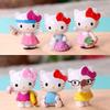 6pcs/set Hello Kitty Figure Mini Cartoon KT Cat Toy PVC Hello Kitty Doll Anime Cosplay Cake Decoration Children’s Birthday Gifts