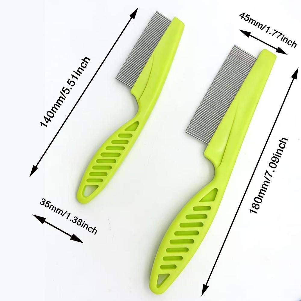2in 1 Customization Logo Rust Proof Soft Safe Stainless Steel Plastic Flea Comb Removing Nits Head Lice Reusable Tool Easy Use